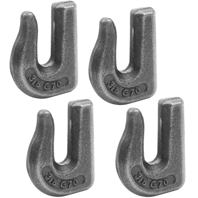 Robbor Grab Hook 3/8" Weld-on Chain G70 Forged Steel Tractor Hook 4Pk Weldable for Car, Truck, SUV, RV, UTV, Tractors - Heavy Duty Tow - Image 1